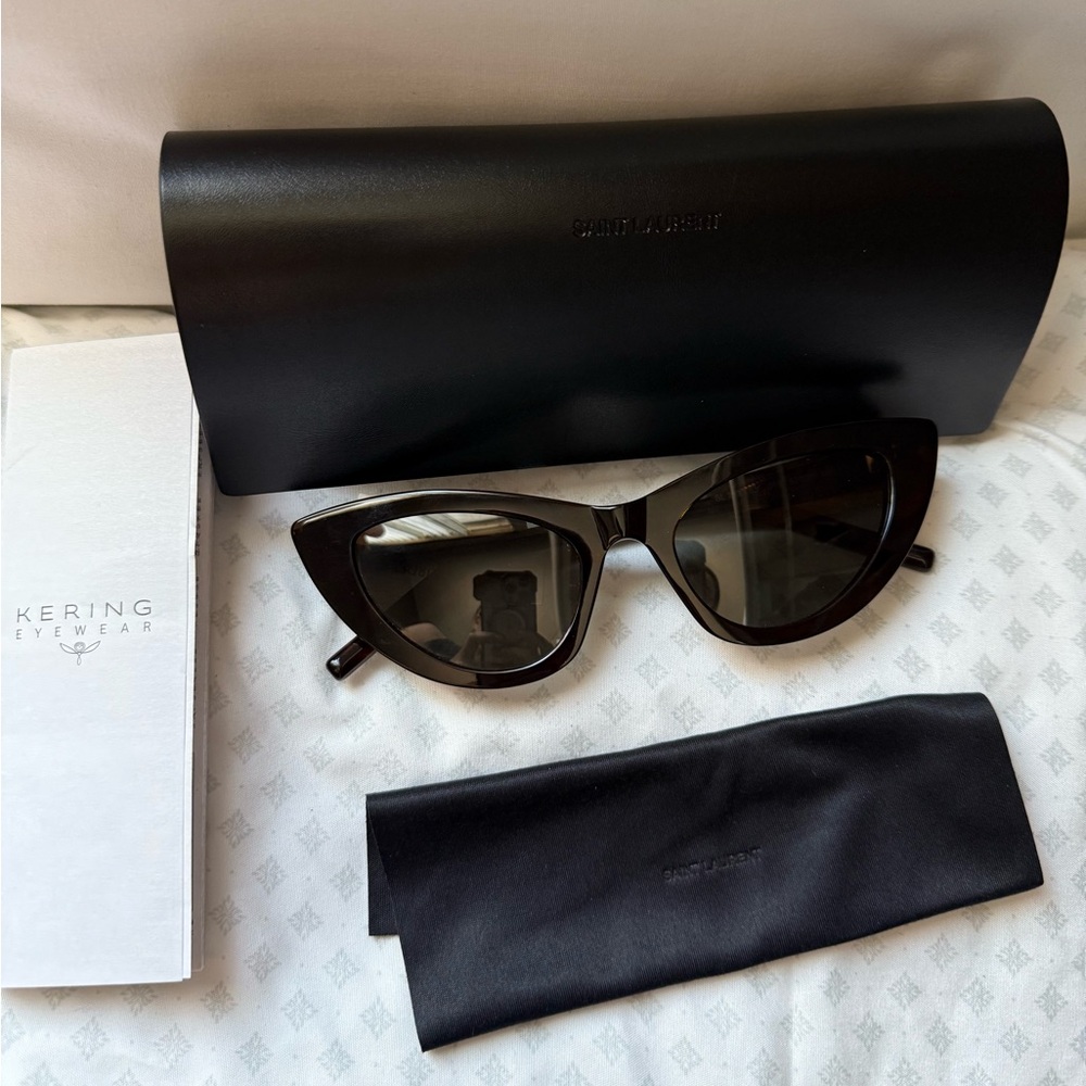NWT Saint Laurent Lily 52mm Havana Cat-Eye Sunglasses